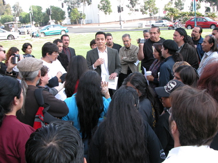 NCRC representative outside the Centro on Nov. 6